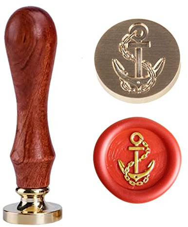 Anker Wachssiegel Stempel 25mm 1'' Vintage Siegel Stempel Wachs Stempel Schlüssel des Lebens Symbol Ankh Wachssiegel mit Holzgriff Ankh Stempel für Umschläge Party Einladungen
