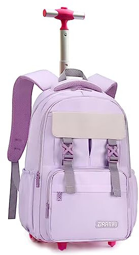 HTgroce Schulranzen Mit Rollen Trolley Schulranzen Rucksack Schulrucksack Trolley Schultrolley Schulranzen Mädchen Groß Trolley Schultasche Rucksack mit Rollen für Mädchens Kinder