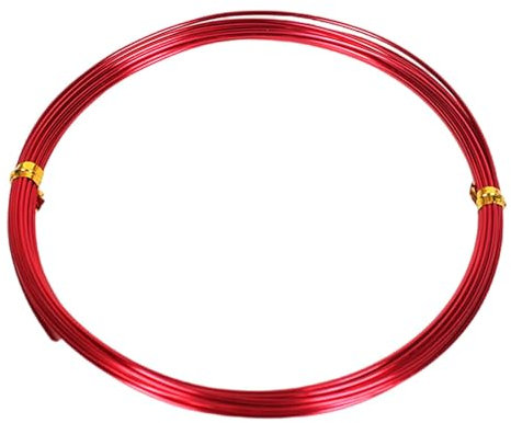 DFDPAXL 5 Meter Farbiger Aluminium-Basteldraht Metalldraht Perlendraht, Durchmesser 1,5 Mm Geeignet Für Modellbau Und Bastelarbeiten,Rot