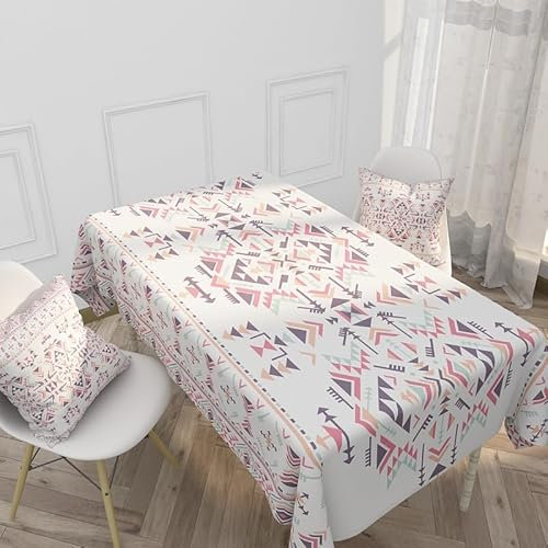 Gartentischdecke Retro Orange Pink Tischdecke Outdoor Indoor Wasserdicht Tischdecke Geburtstag Tischdecke Abwaschbar Fleckschutz Party Tischdecke Esstisch Table Cloth(140x180cm)