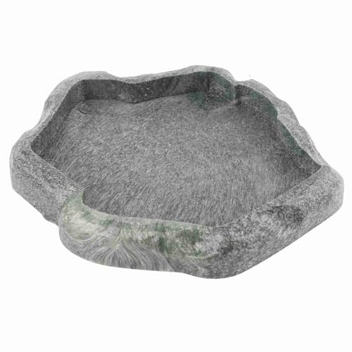 Futternapf für Reptilien, Futternapf für Reptilien, Steinimitat-Design, Glatte Oberfläche, Futternapf für Eidechsen, Geckos, Terrarium, Schildkröten, Eidechsen, Futternapf, (Klein)