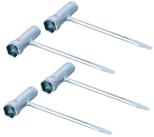 Gudalea Set of 4 Spark Plug Spanner, 13 mm X 19 mm Chainsaw Scrench, T-Wrench Spanner Tool, Combination Spanner Wrench, Wrench Adjustment Tool, Suitable for Saw Chain Nuts and Spark Plugs
