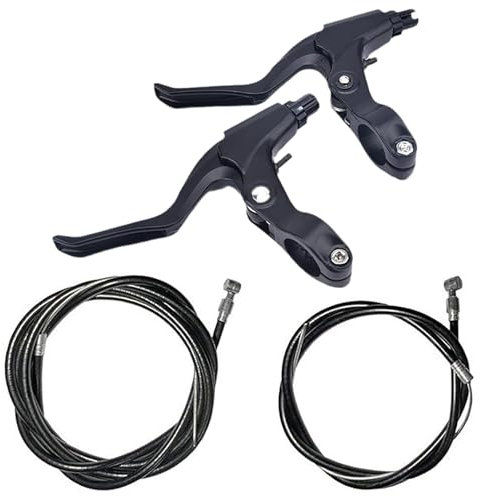YTgilo 1 Set Bicycle MTB Brake Handle Front Rear Brake Cable Folding Bike Brake Handlebar Disc Brake Parts Aluminium Brake Lever Handle for Mountain Bike BMX MTB Bike Black