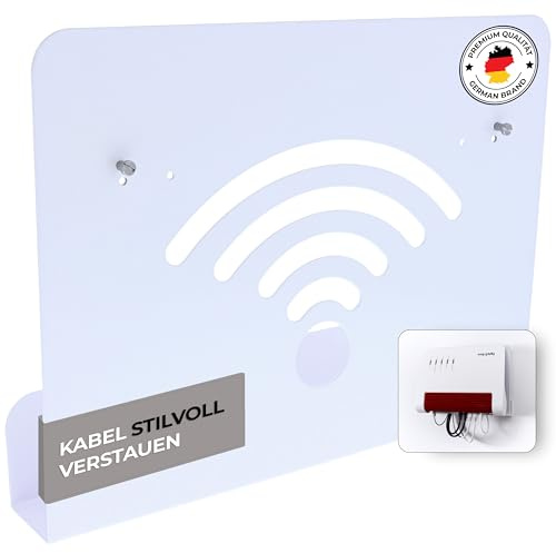 foto-kontor Wandhalterung kompatibel mit AVM FRITZBox Modem Router mit Kabelmanagement 7690 7590 7590 AX 6660 Cable 7530 5530 6850 6660 6890 7490 weiß