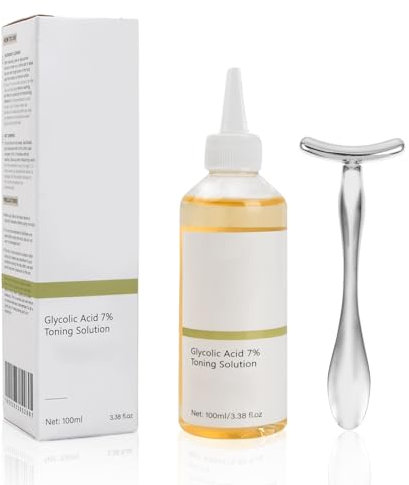Acide Glycolique 7% Toner Visage, Glycolic Acid Lotion Tonique Tonifiante à L’acide Tonique, Glycolic Sour Lotion Toning Resurfacing Solution Améliorer Les Impuretés Anti Rides Toning Serum(Type 1)