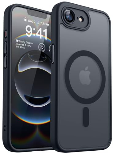 CANSHN für iPhone 16e Hülle mit Kameraschutz für Magsafe (TOP Militärschutz & Magnetkraft) Extrem Haltbarkeit Hülle iPhone 16e Case Stoßfest, Schwarz