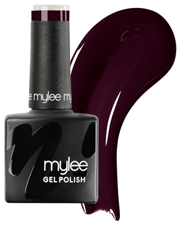 Mylee Esmalte de Uñas Gel Semipermanente 8ml [The Dark Night] - Manicura y Pedicura UV/LED, Uso Profesional y Doméstico, Larga Duración, Fácil de Aplicar [Red Range] Vegan & Cruelty Free