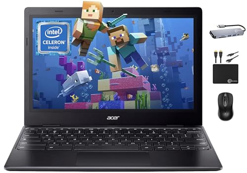 Acer Laptop Chromebook 311 para negocios de estudiantes 2025, procesador Intel N4500 de doble núcleo, pantalla HD de 11.6 pulgadas, 4 GB de RAM, 192 GB (eMMC de 64 GB + tarjeta de 128 GB), cámara web