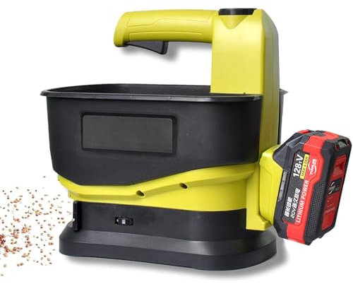 Cordless Handheld Grass Seed Spreader Winter Rock Salt Grit Spreader Gritter with 5.5L Capacity, 140 ° Coverage Range, 6 Gears Adjustable for Garden Path