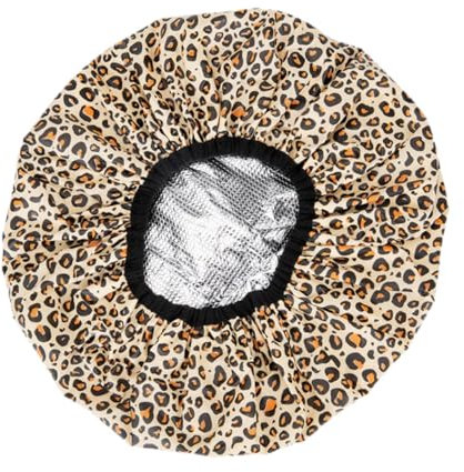 LeeQinersw Cape de Cheveux pour Soins à La Vapeur et Douche, Accessoires de Voyage, Imprimé Léopard