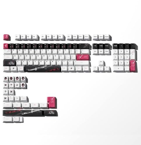 QPSJXN Keycaps Conception d'anime pour Clavier Japonais Layout PBT PBT-SUBMIMATION Profile Enter 134K La Plupart des claviers(Yuki aim)