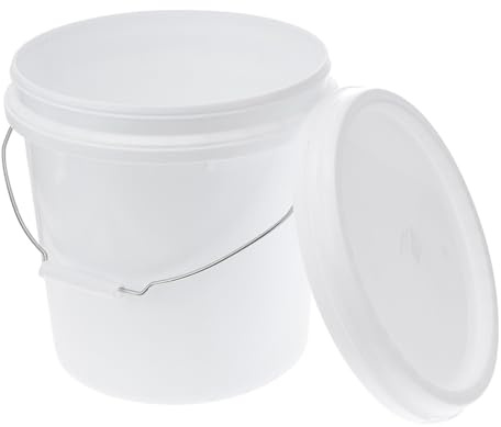 Sosoport Plastic Pail with Lid and Handle Sturdy Plastic Bucket for and Industrial Use Convenient All Purpose Container for Storage and Organization