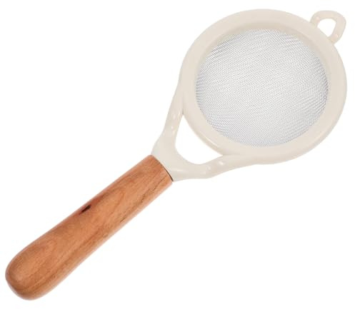 Mobestech Fine Mesh Sieve Stainless Steel Flour Sugar Sieve Wooden Handle for Baking for Flour Shaker