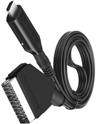 FCJPYRAPS Cable convertidor de Audio y vídeo Compatible con Scart a HDMI de 1 m, Adaptador de conversión for HDTV, DVD, STB, Accesorios, línea de conversión de Pantalla Plug and Play.