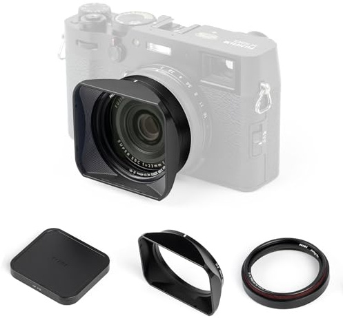NiSi JetMag Pro Filter Kit für FUJIFILM X100VI / X100V - Schwarz | Kompatibel mit FUJI X70/ X100/ X100S/ X100F/ X100T, inkl. NC UV Filter, Streulichtblende, Magnetischer Objektivdeckel