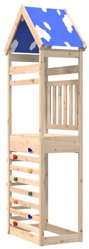 vidaXL Tour de jeu marron 52,5 x 85 x 265 cm en bois de pin massif, améliorez votre style, moderne, durable, beaux designs pour toutes les occasions, polyvalence incroyable, solutions intemporelles