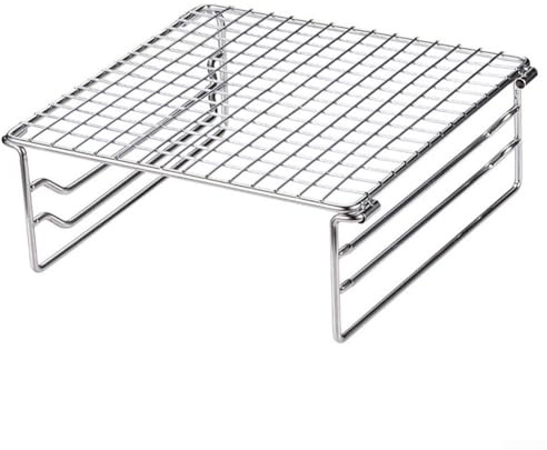 Grille de barbecue portable en acier inoxydable pour cuisine en plein air, pliable pour le camping, compatible avec feu de camp au charbon de bois, 20 x 19 cm