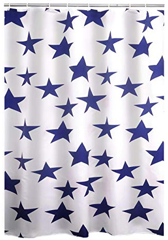 RIDDER Duschvorhang Textil Star blau 180x200 cm