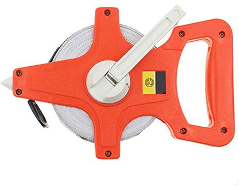 Lopbinte 1Pc 50M/165Ft Meter Open Reel Fiberglass Tape Measure Metric Scale Impact Resistant Plastic Measure Tools
