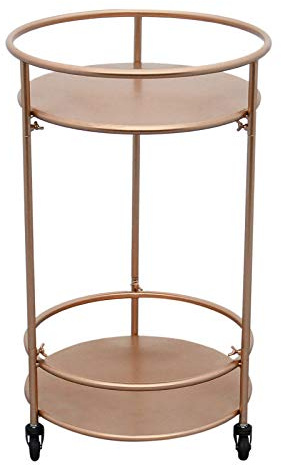 MonsterShop - Carrello Porta Bevande da Bar Trolley da Cocktail per Salotto Bar Ristoranti in Stile Art Deco Telaio in Ferro Finitura in Colori Metallici Dorati - Piccolo - Oro Rosato