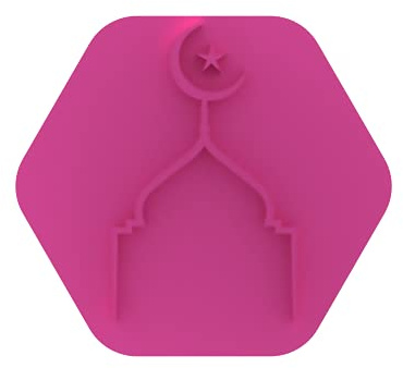 LissieLou Mosque Silhouette Keksstempel Eid Ramadan Celebrations Zuckerguss Fondant Prägung – Hellrosa