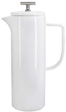 La Cafetière Vienna Coffee Maker, 8 Cup Large French Press in Gift Box, 1.2L, Ceramic, White