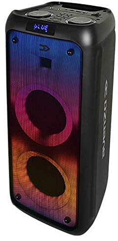 Avenzo - Altavoz Bluetooth, Modelo AV-SP3203B, Potencia de 250 W, con Luz de LED, Entrada USB y microSD, con Asa de Transporte, Dimensiones: 25 cm x 24,2 cm x 59,5 cm, Color Negro