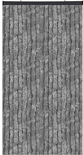 Bestlivings Flauschvorhang in Sondergröße - Türvorhang Breite: 140cm - Länge: 250cm, Dunkelgrau