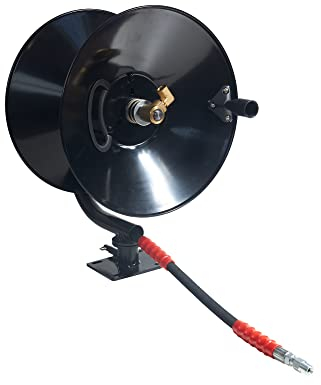 High Pressure Power Washer Hose Reel 5000 PSI - Hand Crank