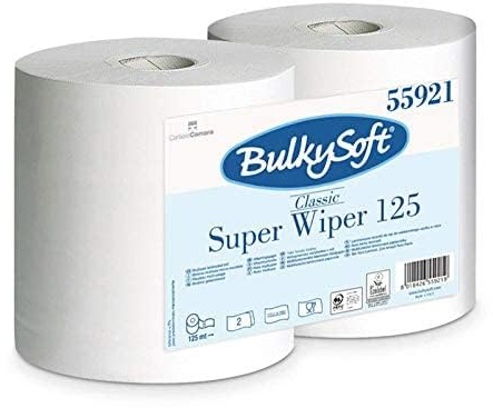 Virsus 2 Bobine Carta Asciugatutto BUL55921 di colore bianco 800 Strappi Coppia Rotolone Industriale pura cellulosa a 2 veli professionale