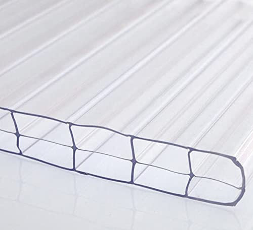 Polycarbonat | Hohlkammerplatte | PC Stegplatte | 16mm Stärke | 980mm & 1200mm | klar/farblos | opal/weiß | bronze | X-Struktur | 3-Fach | 2-Fach Struktur (1200 x 4000 mm, 3-Fach - farblos/klar)