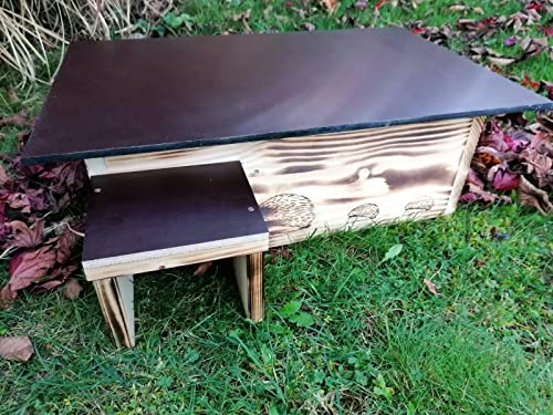 Woidwerk Manufaktur Igelhaus Igelhotel Igelhütte Igelfutterhaus (IG7) Igelhaus Gebrannt mit Labyrintheingang und Rattenklappe und Abnehmbarer Dachöffnung zur leichteren Reinigung