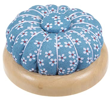 sourcing map Handgelenk-Nadelkissen Band Nähnadelkissen Nadelhalter Nadelkissen mit magnetischer Holzbasis zum Nähen, Quilten, Handarbeiten, Basteln, Blau, Weiß, Rot