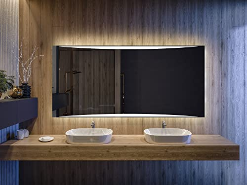 Artforma Badspiegel mit Beleuchtung - Led Spiegel Bad - 100x50 - Badezimmerspiegel Nach Maß - auf Individuelle Bestellung Gefertigt - Modernes Design - Ohne Rahmen