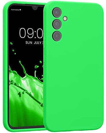 kwmobile Housse Compatible avec Samsung Galaxy A34 5G Coque - Housse de téléphone Protection Souple en TPU Silicone - Vert Fuchsia