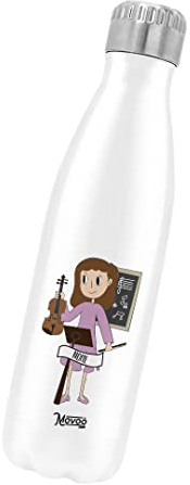 Borraccia Termica Bottiglia Termica Acciaio Inox 500ml Bottiglia Termica Made in Italy Ecologica Thermos 24 Ore Freddo & 12 h Caldo - Personalizzata con nome - Maestra Violinista