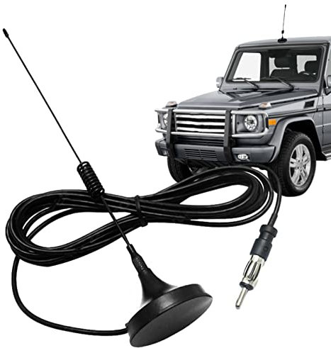 Antenne d'autoradio | Antenne Radio FM Noire avec Base aimantée - antenne Radio Universelle Force Unique antenne montée sur véhicule pour Tourisme camions Taxis Facyn