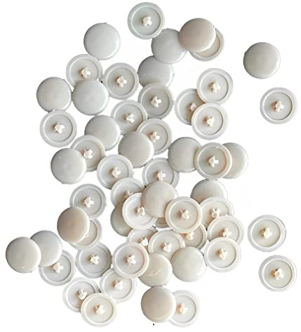 TERF® Beige Press-Fit Pozi Screw Cover Cap 12mm (1/2 Inch) Diameter Push It Clip On Covers for Pozidriv Head Most of Ø 6g - 8g (3.5mm - 4mm) Screw Size - Pack of 100