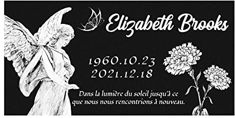 LAIFU Pierre Tombale Personnalisé Pierre commémorative Humaine, Pierre tombale cimetiere en Granit Noir, Pierre tombale Humaine avec Photo, Personnalisable (30 x 15cm)