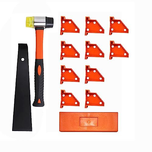 Toplionace Installationsset für Holzböden, Abstandshalter Klopfbank Zugstange Glasfaser Griff Hammer Laminat Werkzeug