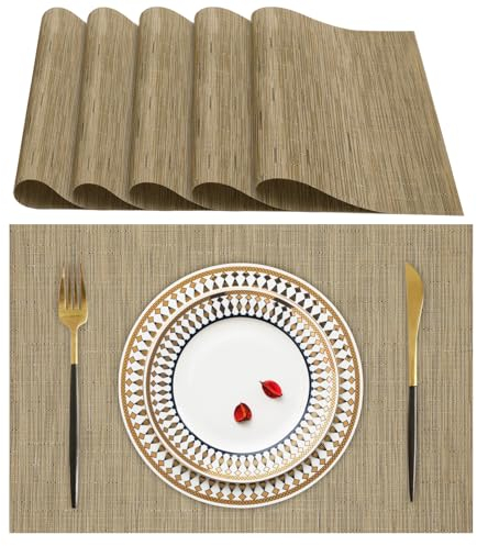 Lumaca Tischsets Abwaschbar, Set mit 6 Platzset, (70% PVC, 30% Polyester), hitzebeständig, rutschfest, für Küchentisch und Restaurants,Braun