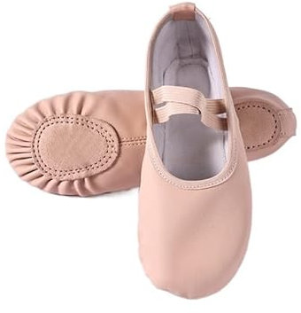 Ballettschuhe Kinder Gymnastik Tanzschuhe Mädchen Weiche Sohle Erwachsene Volkstanz Anfänger PU Leder Rosa Ballett Training Schuhe for Frauen Erwachsene (Color : Free Lace Split Sole, Size : 41)