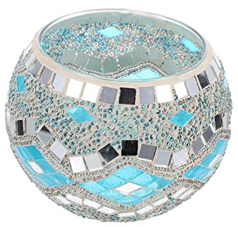 Garneck Mosaik Glas Kerzenhalter Dekorativer Kerzenständer Aus Farbigem Glas Für Teelichter Handgemachter Kerzenhalter Für Romantische Anlässe Hochzeiten Partys Und Wohnraumdekoration