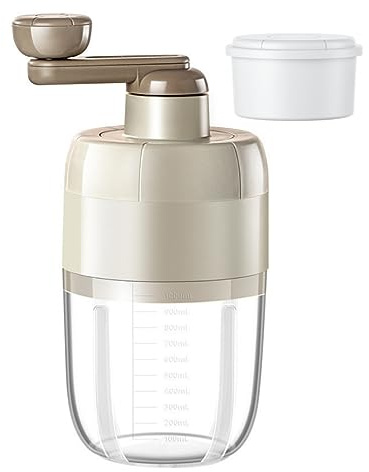 KUNANG Snow Flake Snow Cone Maker, Manueller Eiszerkleinerer für Schneekapfen oder Slushies, Rasierte Eismaschine, BPA-frei, inklusive 1 Eisform (Khaki-Farbe)