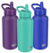 SHO Stainless Steel Guzzler Water Bottle with Straw Lid - Leakproof, Dishwasher Safe, BPA Free, No Sweat, Vacuum Insulated Double Walled Metal Flask, 950ml & 1900ml - 24 Hours Cold (Oasis, 950ml)
