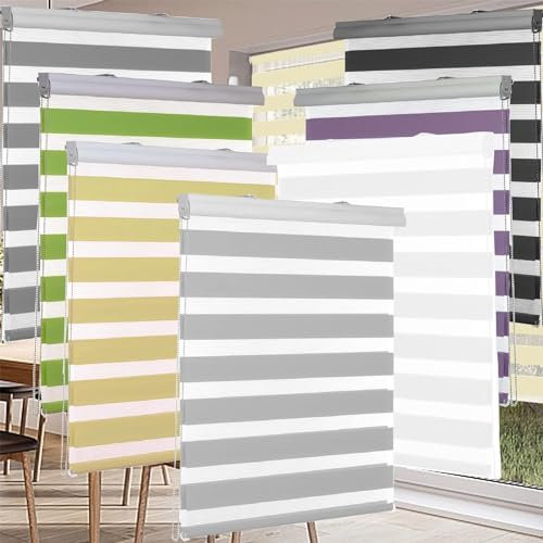Tapparella a rullo 35 x 180 cm Blackout, Protezione Solare Tapparella di Avvolgibile Montaggio con e senza Fori, per Finestra o Porta, Grigio Scuro