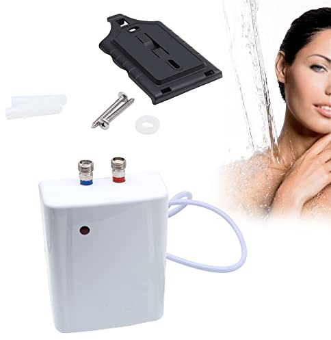 BRRDIE Durchlauferhitzer Klein, 230V Elektrische Durchlauferhitzer Küche Dusche Sofort Heiß, 3.5KW Warmwasserbereiter Wassererhitzer für Handwaschbecken, IPX4 30-55°C Temperaturbereich