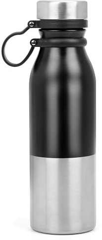 Belle Vous Borraccia Termica - Bottiglia in Acciaio Inox da 570 ml - Riutilizzabile per Tè e Caffè - per Uomo e Donna - Campeggio Ufficio Università - Termos per Acqua Fredda - Nero