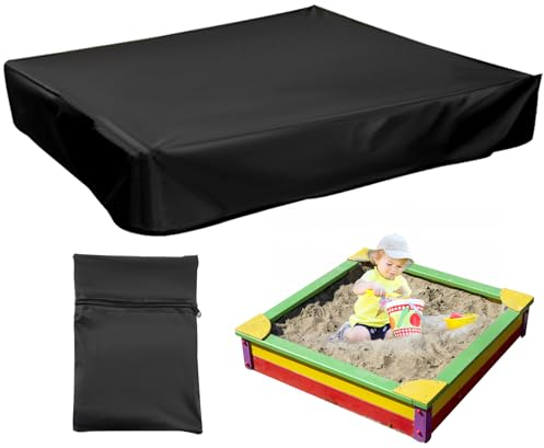Staubschutzabdeckung für Sandkasten - wasserdichte und UV-beständige Abdeckplane aus Oxford-Stoff, Perfekter Schutz für Spielsand, Sandkästen und Balkon-Sandkästen bis 120x120 cm