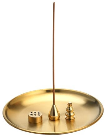 Supporti Bastoncini Incenso Ottone,Porta Incenso 4 in 1 bruciatore di incenso in ottone 9 Fori Bastoncini Incens Porta bastoncini di incenso Adatto per la Decorazione Domestica